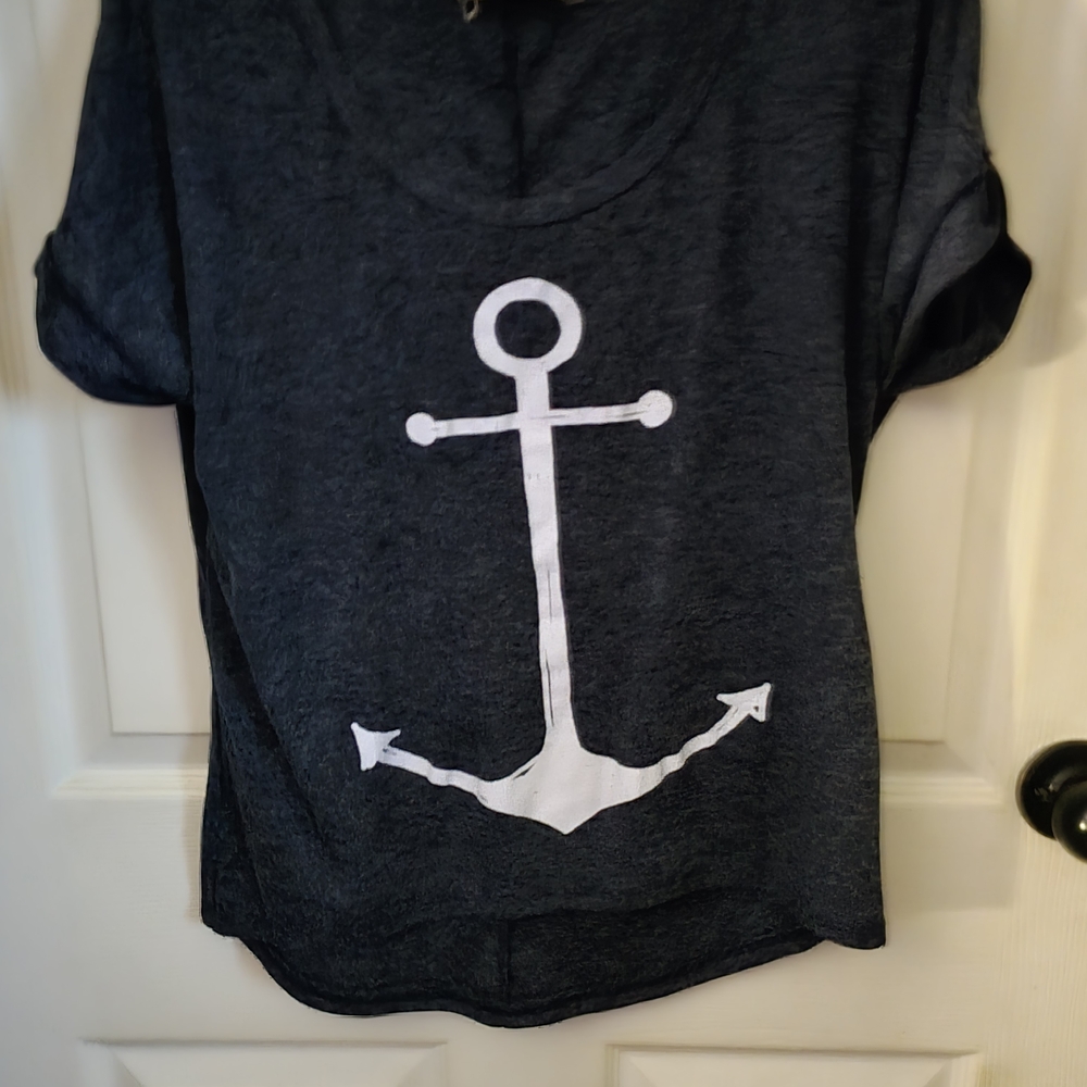 Blush Navy Anchor Blouse